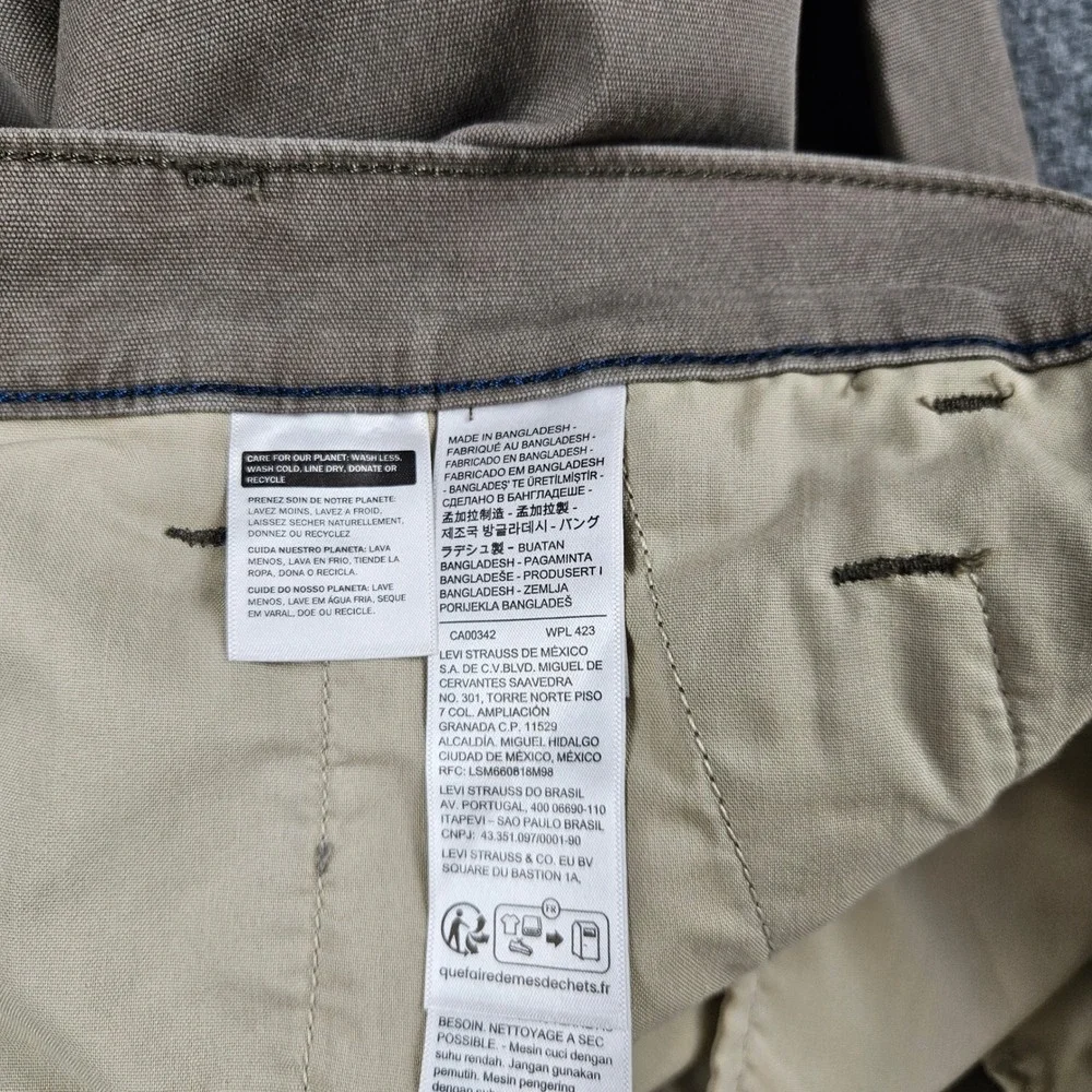 Levis XX Chino Relaxed Straight Pants Mens 38x34 Brown Stretch 001K50046 NEW